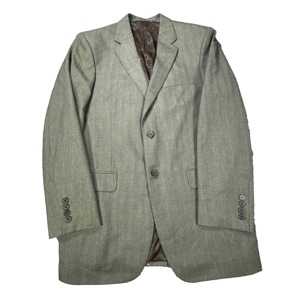 Saddlebred Blazer Mens 42L Gray Plaid Windowpane Business Casual Sport Coat Ivy